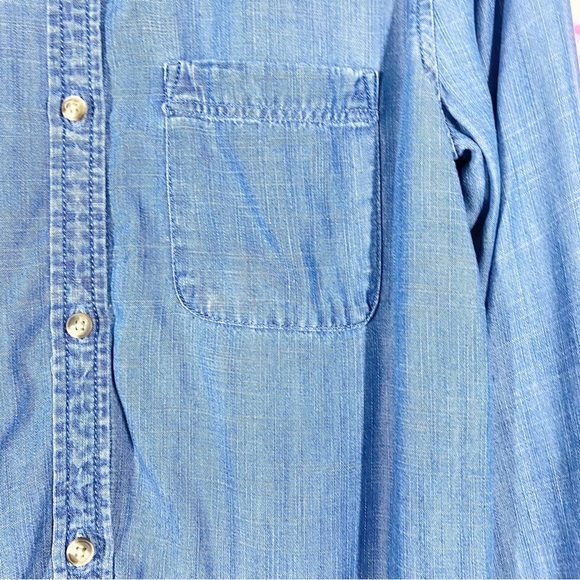 American Eagle Outfitters AEO Chambray Denim Boyfriend Button Down Shirt S - Picture 5 of 12